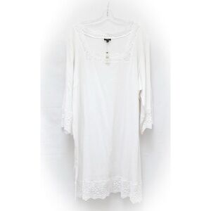 NWT Talbots Shift Dress Swim Coverup women’s plus size 3X white new crochet cott